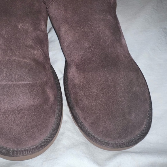 UGG Boots Australia Cottage Eyelet Brown Suede Leather Zip Up Shoes sz 7 - Picture 4 of 10